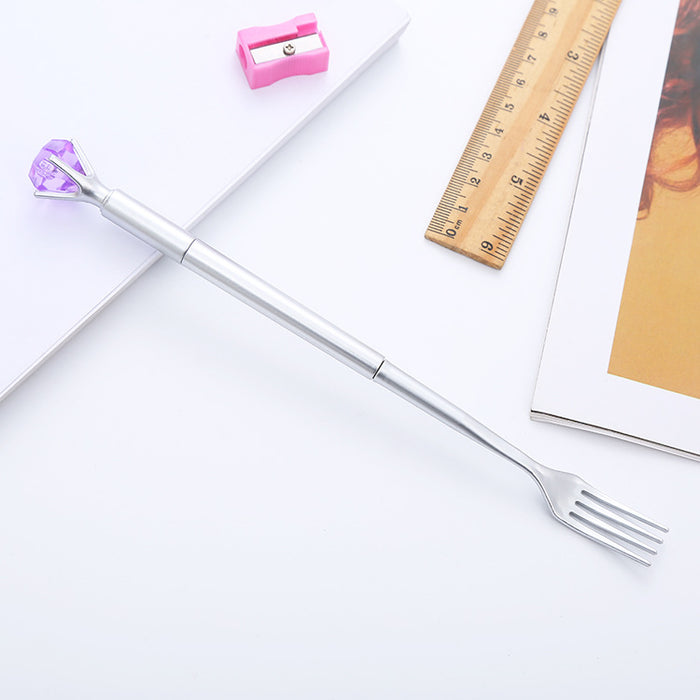 Pen de bolígrafo de plástico de la cuchara de diamante al por mayor JDC-BP-LIUJ015