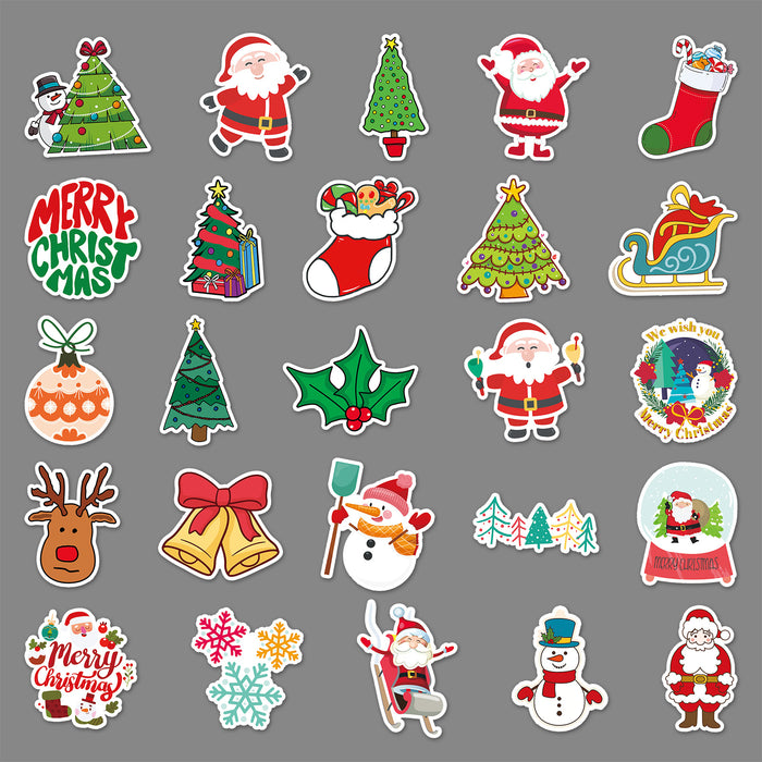 Wholesale Sticker PVC Waterproof Christmas Cartoon 50 Pieces MOQ≥3 JDC-ST-WanM002