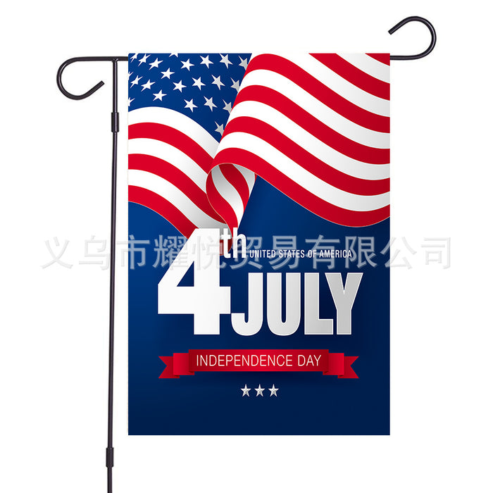 En gros 4 juillet Journeau de lin Jour de l'indépendance Double face drapeau de jardin à double face moq ≥2 JDC-DC-YAOYUE002