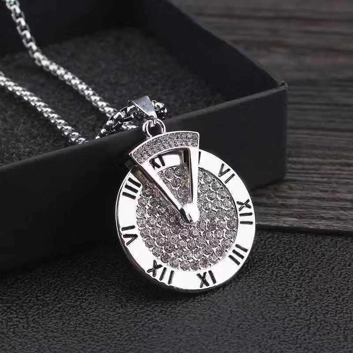 Wholesale Necklaces Stainless Steel Roman Numerals Turnable JDC-NE-LianL001