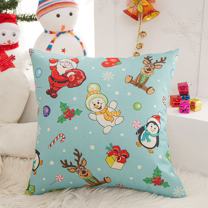 Wholesale Pillowcase Polyester Printed Christmas Snowman Cartoon JDC-PW-RRL004
