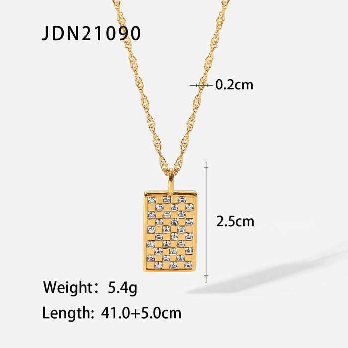 Wholesale Necklace Stainless Steel Inlaid Zirconia Butterfly Necklace JDC-NE-JD397