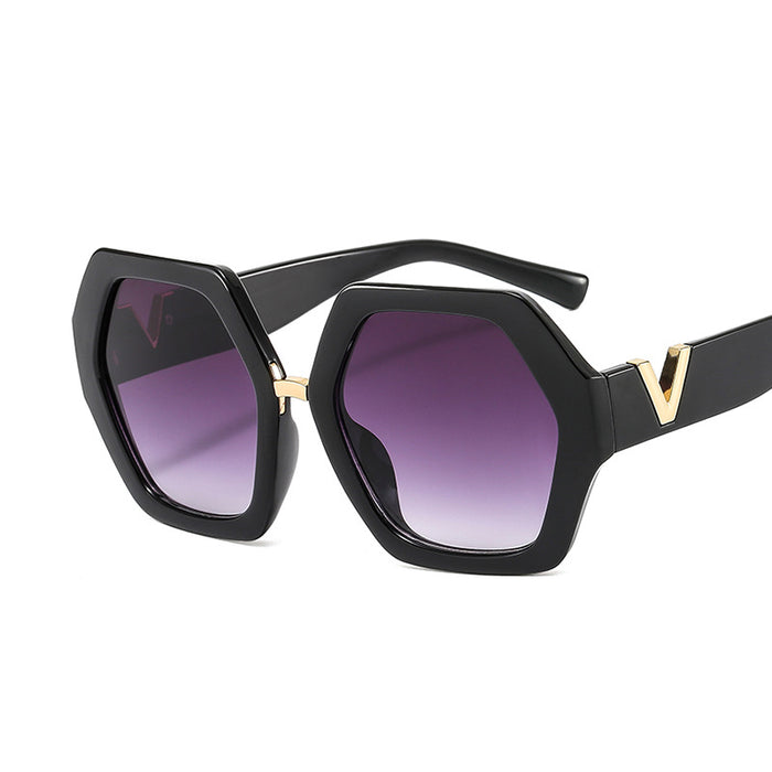 Wholesale plain makeup sunglasses with irregular large frame JDC-SG-XIa024
