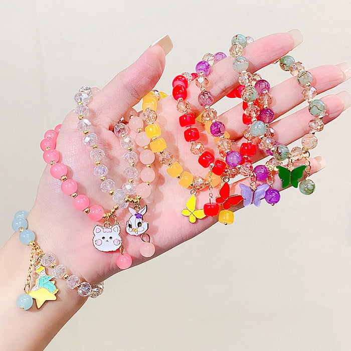 Wholesale Children's Glass Beaded Bracelet Princess Cartoon Crystal JDC-BT-i001