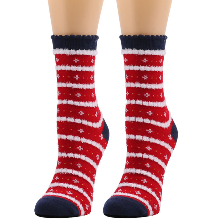 Wholesale Socks Cotton Christmas Fluffy Socks MOQ≥2 JDC-SK-XQ013