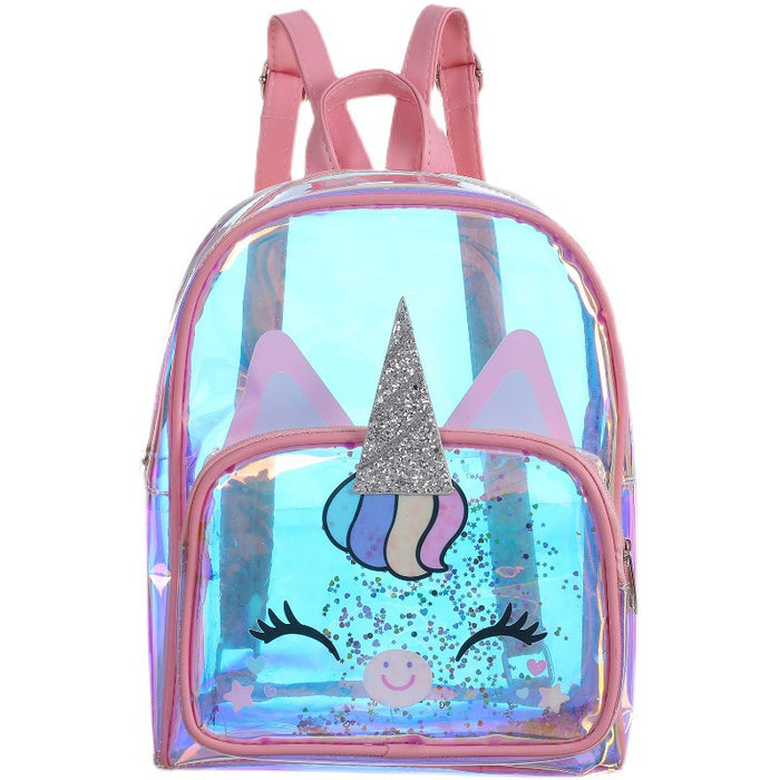 Wholesale Cartoon Children's Laser Colorful PVC Backpack MOQ≥10 JDC-BP-JiuZ001