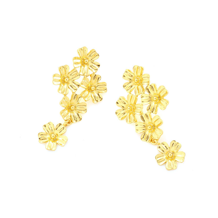 Pendientes de flores de aleación de oro vintage al por mayor JDC-ES-Many045