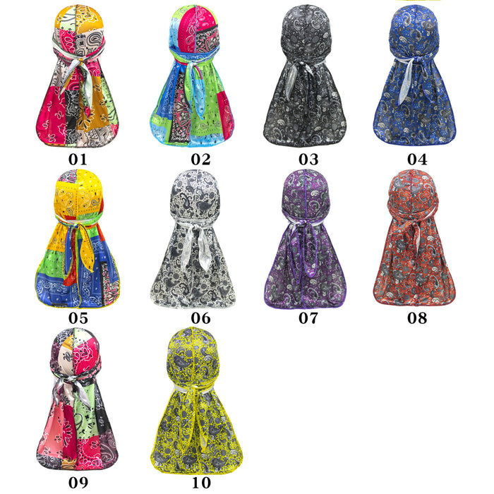Wholesale Long Tail Pirate Hat Multicolor Printing Hair Care Toe Cap JDC-FH-DCai006