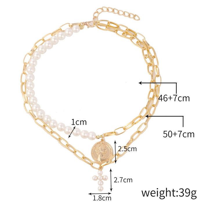 Wholesale baroque pearl pendant necklace women all match JDC-NE-ManY005