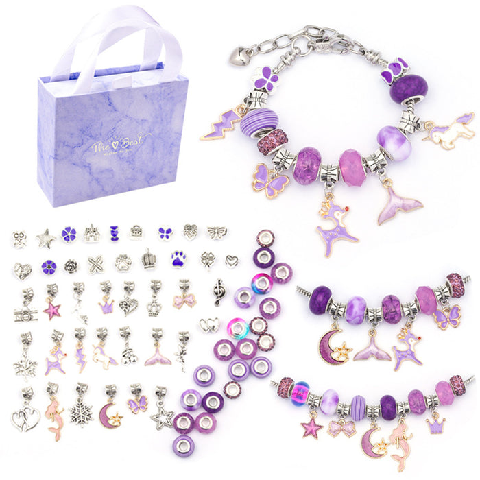 Wholesale Children's DIY Dazzling Colorful Crystal Beaded Bracelet Alloy Set JDC-DIY-YouT001