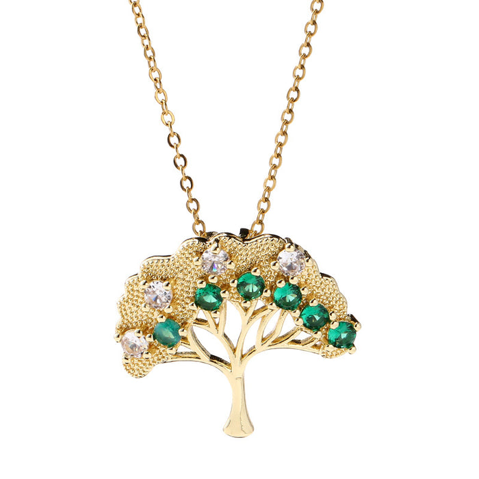 Wholesale Necklaces Copper Zircon Tree of Life MOQ≥2 JDC-NE-ShangY019