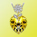Jewelry WholesaleWholesale Fashion Sunflower Yellow Crystal Heart Shape Ladies Necklace JDC-NE-XunO050 Necklaces 循欧 %variant_option1% %variant_option2% %variant_option3%  Factory Price JoyasDeChina Joyas De China