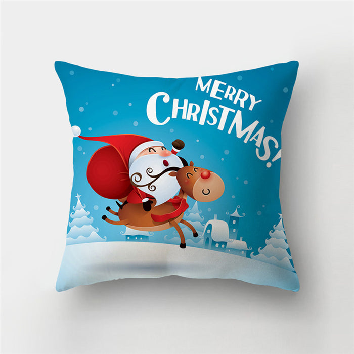 Dibujos de almohada de piel de durazno de color de Navidad al por mayor JDC-PW-Beilan005