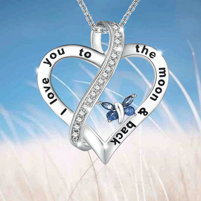 Jewelry WholesaleWholesale Crystal Butterfly Zircon Alloy Heart Necklace JDC-NE-XunO032 Necklaces 循欧 %variant_option1% %variant_option2% %variant_option3%  Factory Price JoyasDeChina Joyas De China