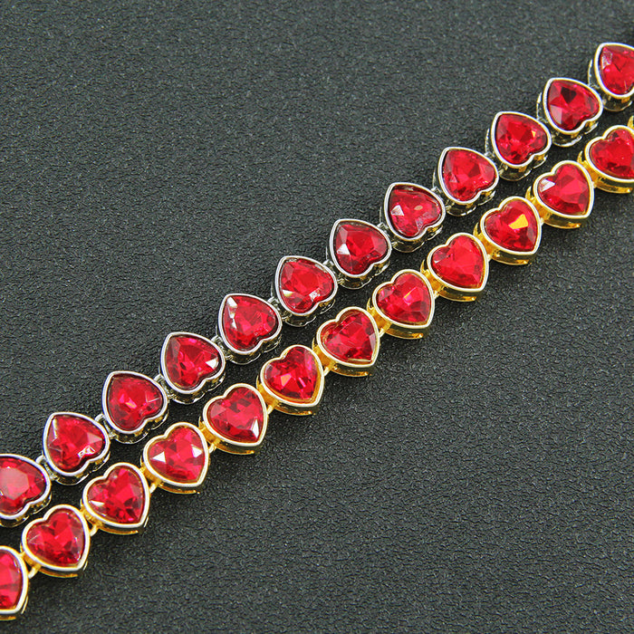 Wholesale Bracelet Alloy Rhinestone Red Heart JDC-BT-ShangH008