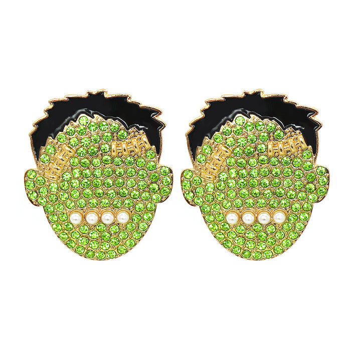 Wholesale Earrings Alloy Halloween Hulk Ear Studs JDC-ES-JJ253
