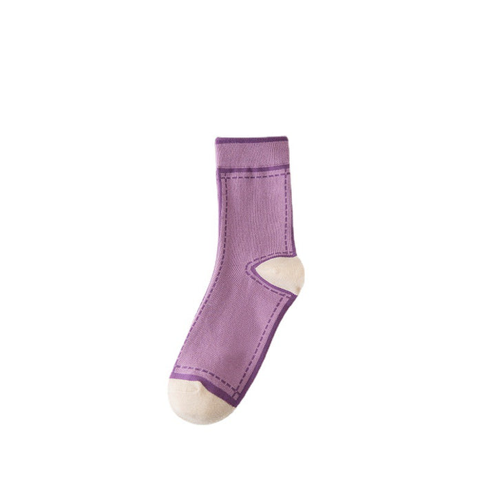Wholesale Sock Cotton Mid Tube Sweat Absorbent Stripes MOQ≥2 JDC-SK-YouZL001