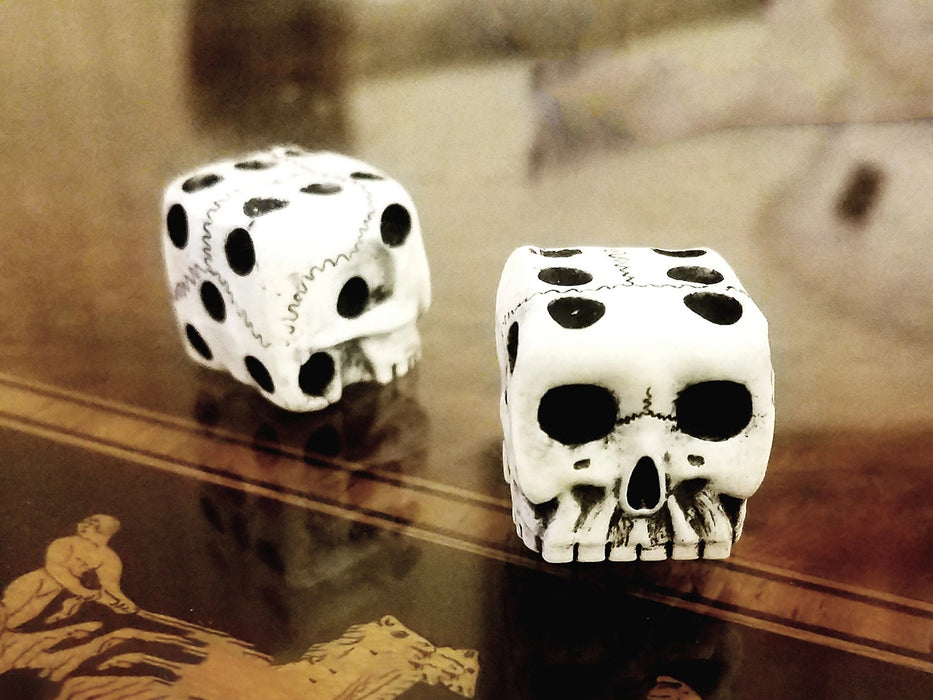 Adorno al por mayor Halloween White Skull Dice Toys Moq≥2 JDC-OS-Hongyu002