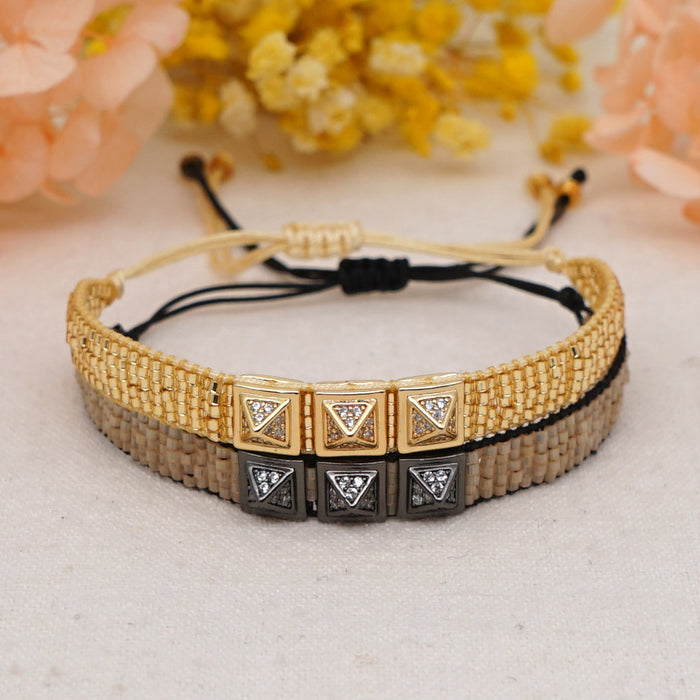 Wholesale Bracelet Miyuki Beaded Rice Beads Woven Pure Handmade Jewelry Macrame Bracelet JDC-BT-GBH129