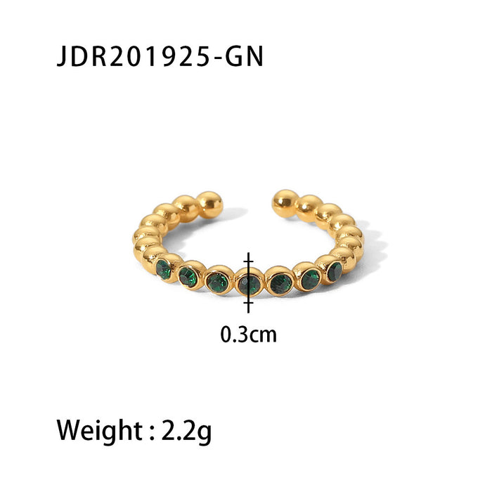 Wholesale Titanium Steel Ring Oval Glossy 18K Gold Plated Stainless Steel Hollow Jewelry Ring JDC-RS-JD280