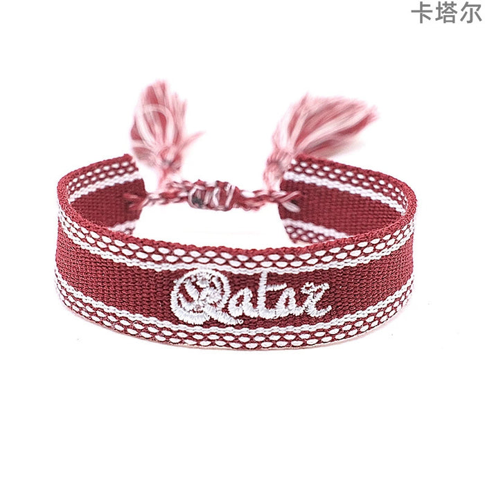 Wholesale Bracelet Cotton Thread World Cup Fan Fan Bracelet JDC-BT-ShanX004