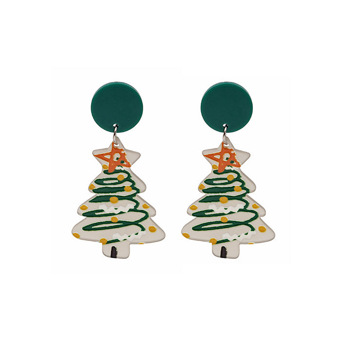 Wholesale Earrings Acrylic Christmas Cute Bells Snowman JDC-ES-MDD070