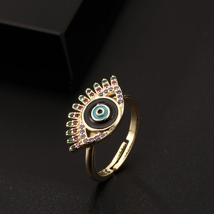Wholesale Ring Copper Devil's Eye Adjustable MOQ≥2 JDC-RS-ShangY006