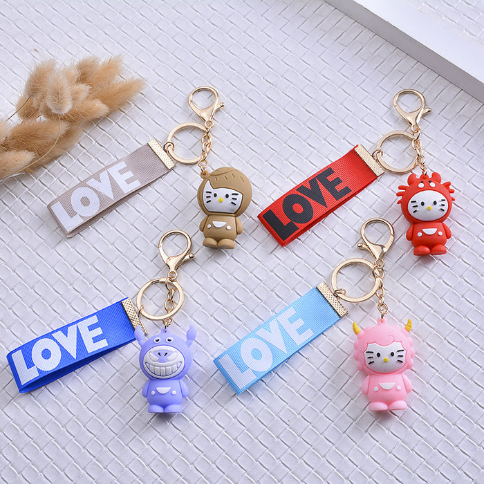 Wholesale twelve constellation cartoon 3D doll keychain MOQ≥2 JDC-KC-HYang003