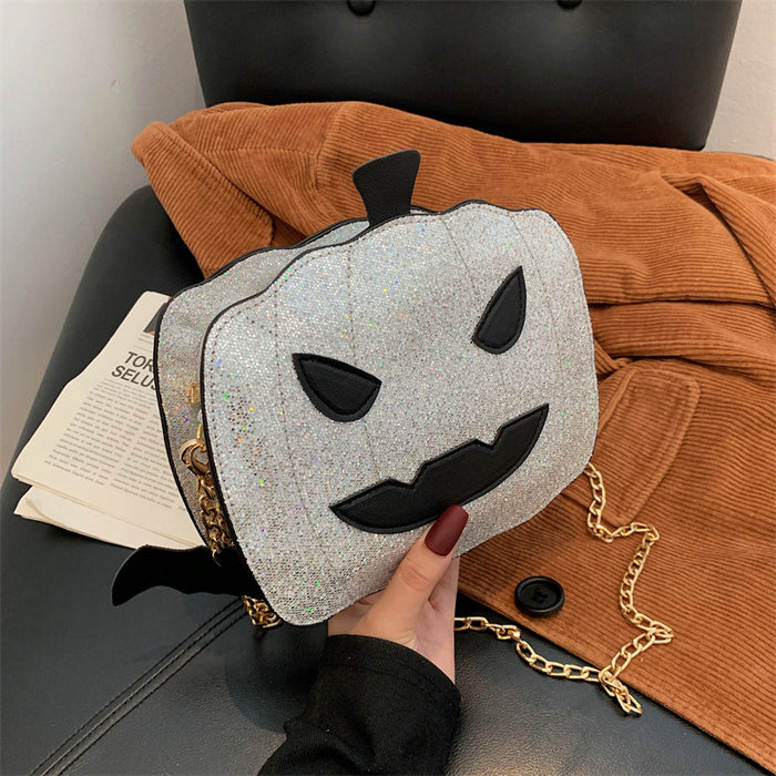 Wholesale Shoulder Bag Polyester Halloween Sequined Little Devil Chain Bag MOQ≥2 JDC-SD-Chufeng002