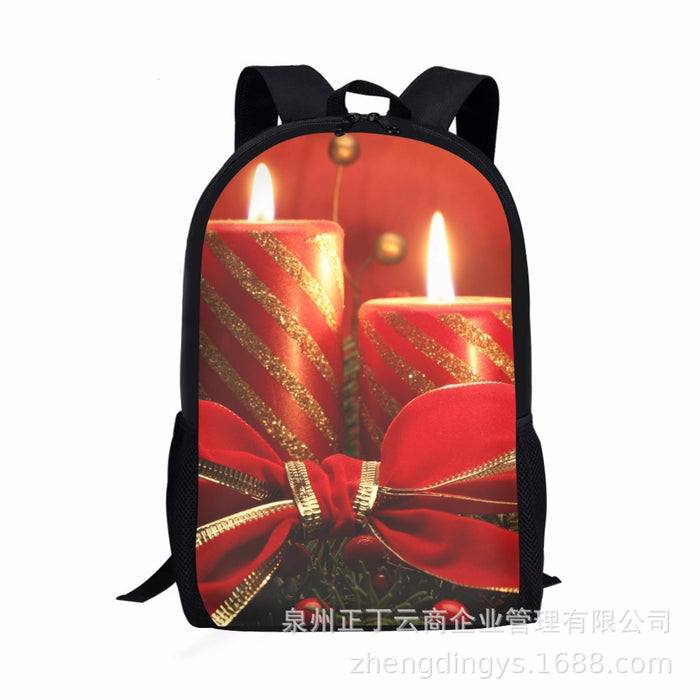 Wholesale Backpack Polyester Christmas Pattern Lightweight Bag JDC-BP-Zhengd002