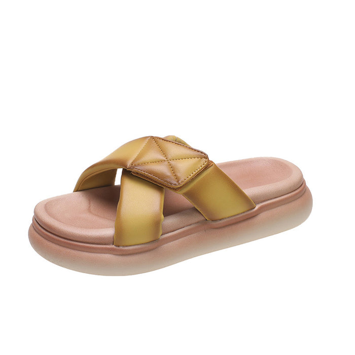 Wholesale Summer Slippers PU Velcro Beach Sandals JDC-SP-Ruihan002