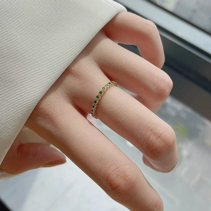 Wholesale Rings S925 Sterling Silver Plated 14K Gold Zircon Adjustable MOQ≥2 JDC-RS-PREMONN001