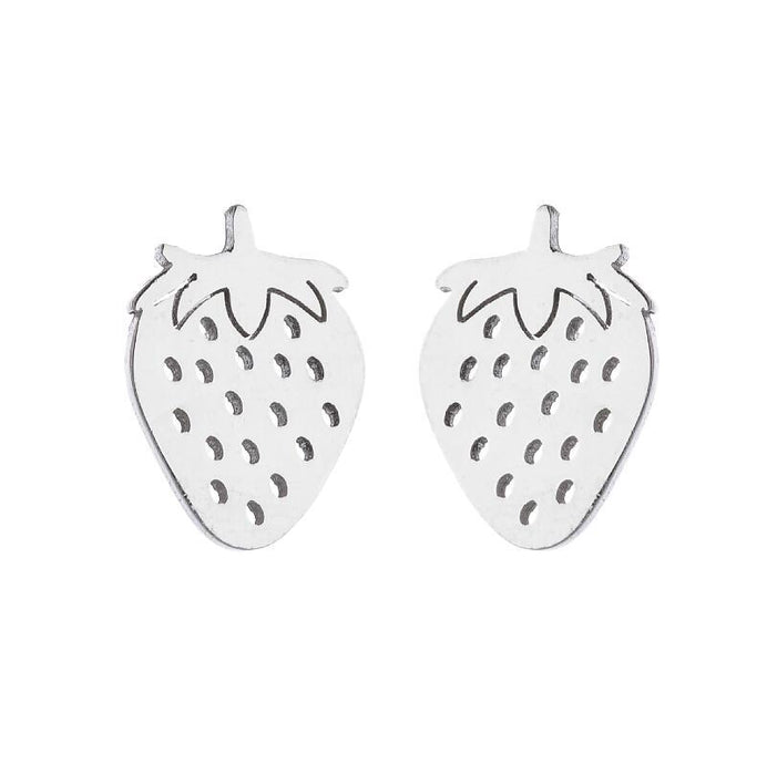 Wholesale Stainless Steel Strawberry Earrings JDC-ES-SS018