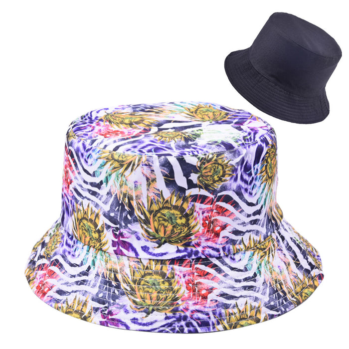 Wholesale Vintage Print Bucket Hat Reversible Sunshade MOQ≥2 JDC-FH-WenR019