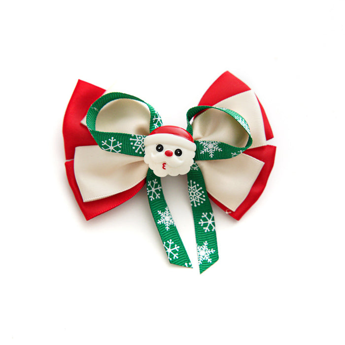 Wholesale Hair Clips Flannel Christmas Kids Bows JDC-HC-ST005