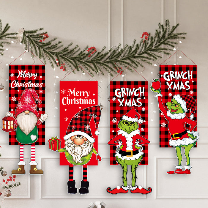 Wholesale Decorative Nonwoven Christmas Faceless Doll Doll Hanging Flag MOQ≥2 JDC-DCN-MinG001