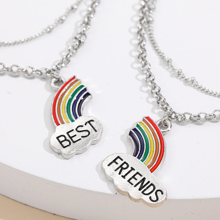 Wholesale personality good friend rainbow anklet stitching anklet cartoon jewelry MOQ≥2 JDC-AS-Nlong001
