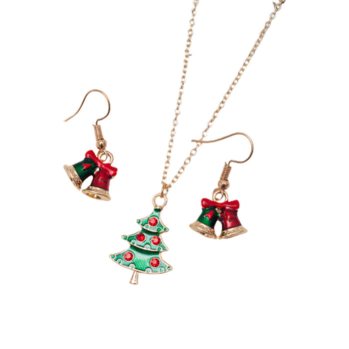 Wholesale Necklace Metal Christmas Earrings Set MOQ≥3 JDC-NE-XLH002