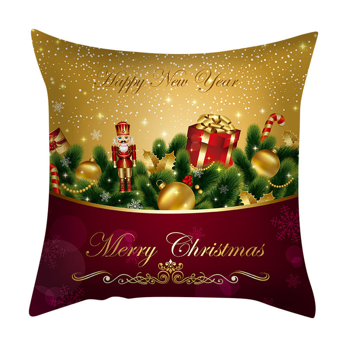 Wholesale Christmas Red Snowman Printed Cartoon Pillowcase MOQ≥2 JDC-PW-Aisha002