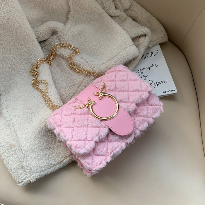 Jewelry WholesaleWholesale chain lamb Plush shoulder bag JDC-SD-Juyou001 Shoulder Bags 聚优品 %variant_option1% %variant_option2% %variant_option3%  Factory Price JoyasDeChina Joyas De China