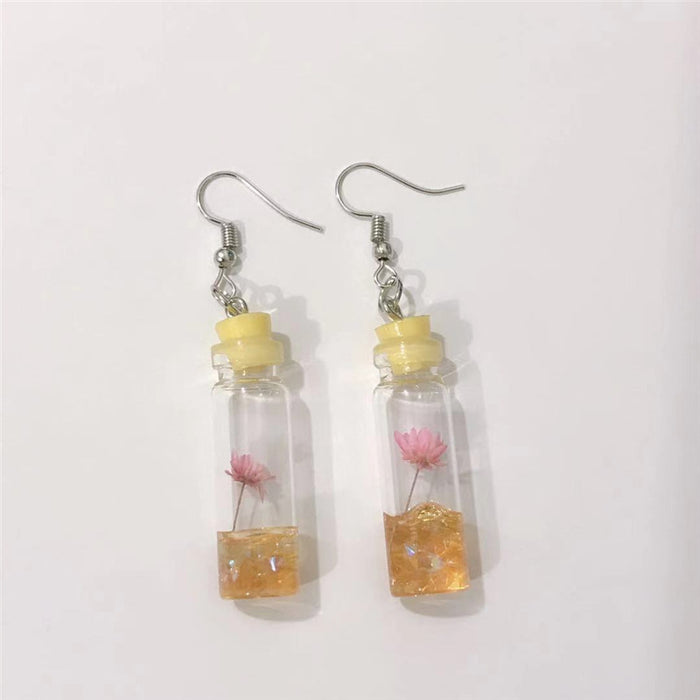 Wholesale Earrings Glass Clear Drift Bottle Crystal MOQ≥2 JDC-ES-DYCh005
