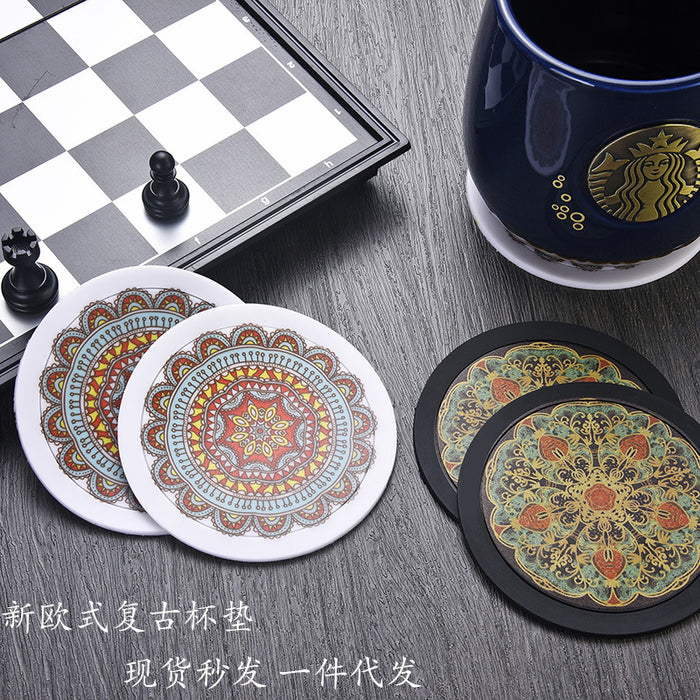Wholesale Placemat PVC Retro Mandala Pattern Coaster MOQ≥2 JDC-PS-Licheng004