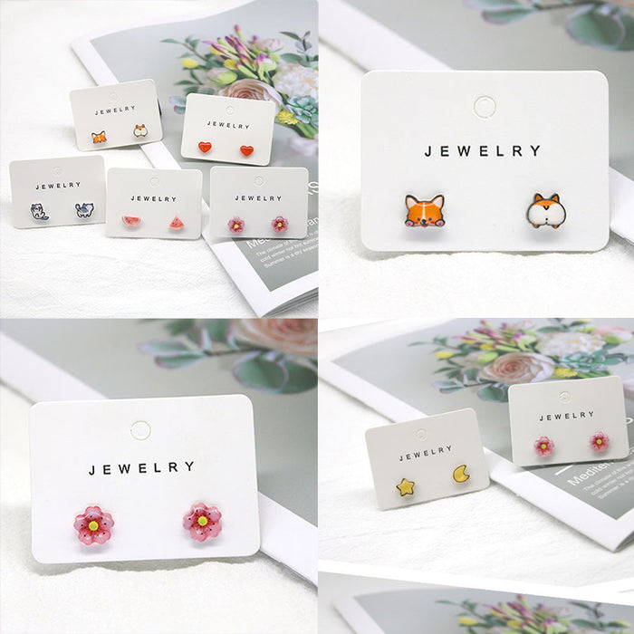 Wholesale Plastic Small Flower Hyun Ya Candy Color Flower Earrings JDC-ES-juzi004