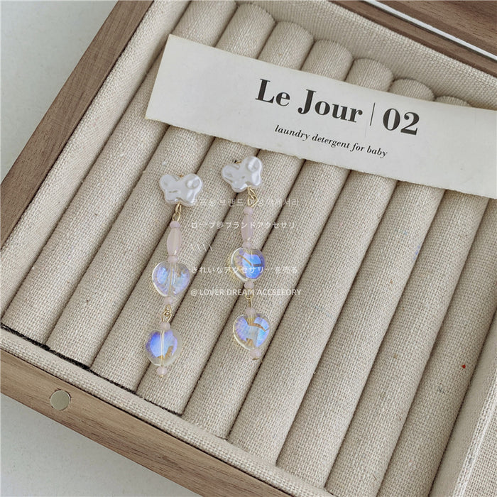 Wholesale Colorful Beaded Glow Heart Earrings JDC-ES-Lfm025