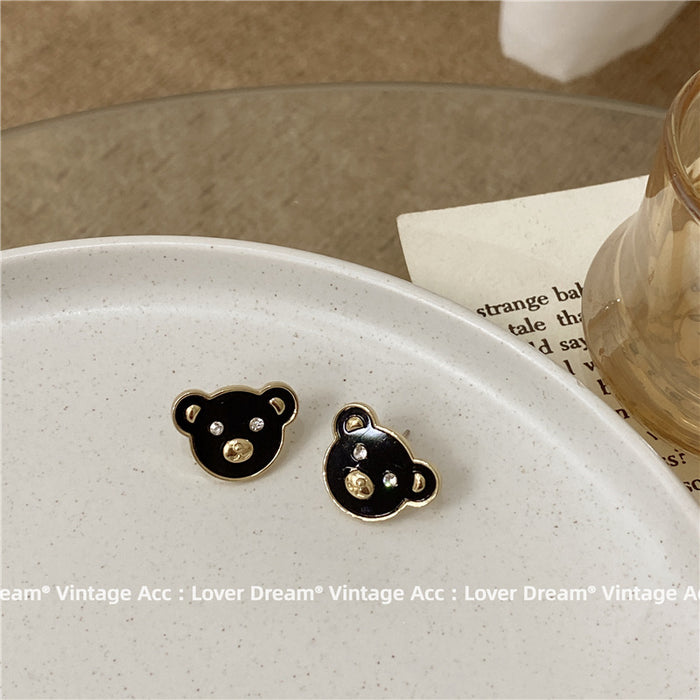 Pendientes de diamantes geométricos de oso al por mayor estilo dulce y fresco JDC-ES-LFM029