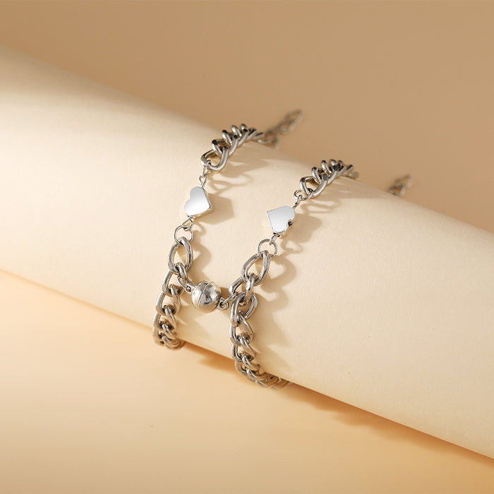 Jewelry Wholesaleholesale alloy magnet attracts couple bracelets JDC-BT-F923 Bracelet 韩之尚 %variant_option1% %variant_option2% %variant_option3%  Factory Price JoyasDeChina Joyas De China
