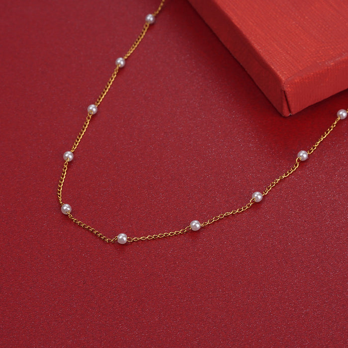 Wholesale Necklace 14K Real Gold Simple Clavicle Chain MOQ≥2 JDC-NE-YonY003