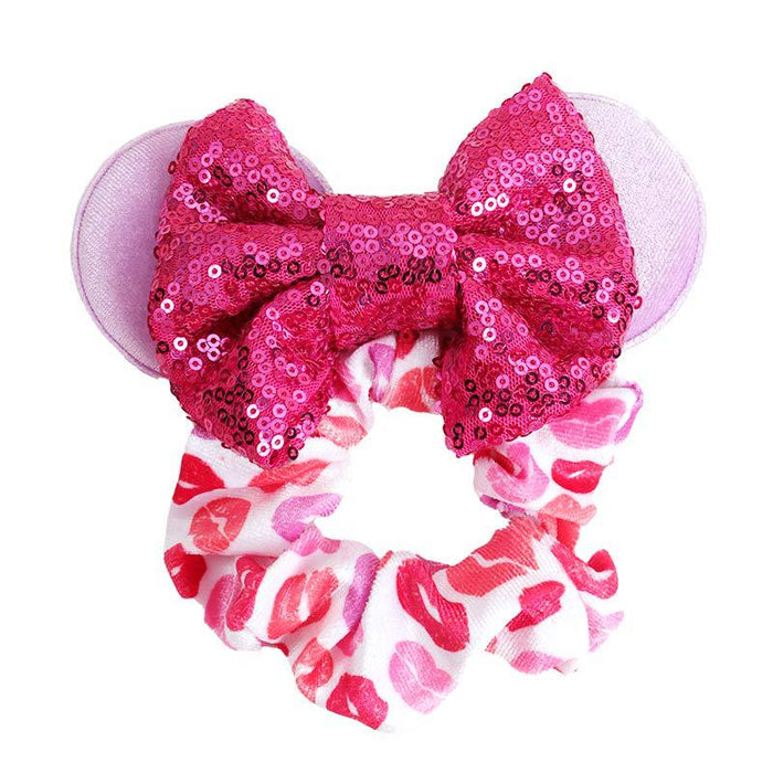 Wholesale Valentine's Day Large Intestine Hoop Ear Bow Hair Accessories （M）JDC-HS-Danzuo009