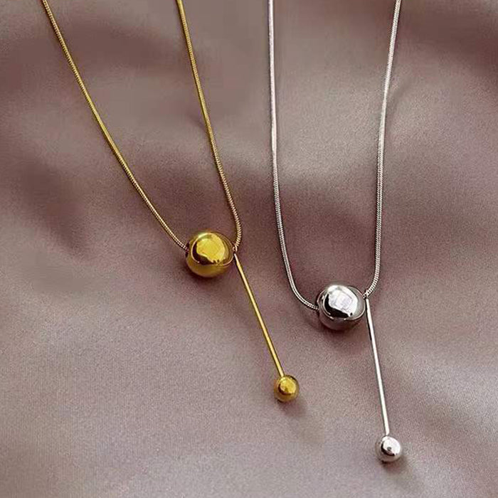 Wholesale Metal Ball Pendant Necklace Long Sweater Chain JDC-NE-A111