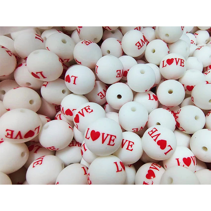 Wholesale  20PCS Valentine's Day Silicone Beads JDC-BDS-HongZhou001
